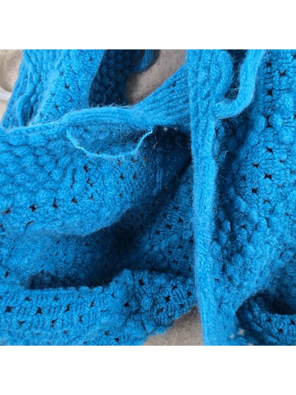 Womens Blue Crochet Scarf & Matching Headband Set Acrylic Lightweight Design - Picture 2 of 7